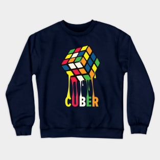 Melting Cube Cuber - Rubik's Cube Inspired Design Crewneck Sweatshirt